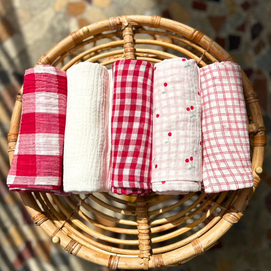 PACK 5 langes | Vichy cherry 🍒