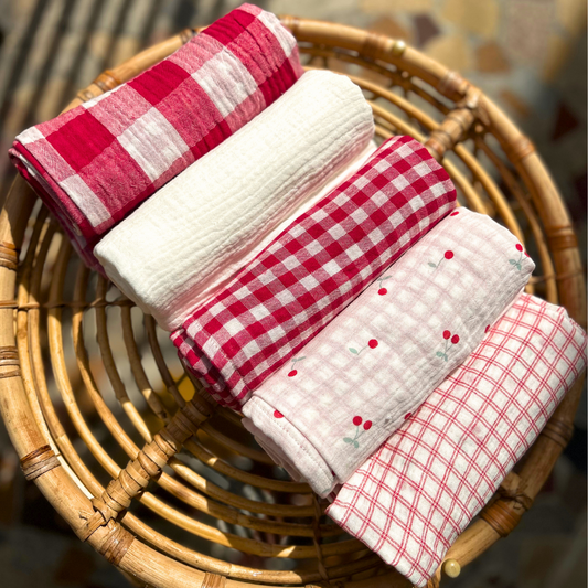 PACK 5 langes | Vichy cherry 🍒